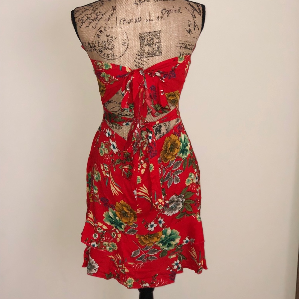 Red Floral Dress - Picture 6 of 7
